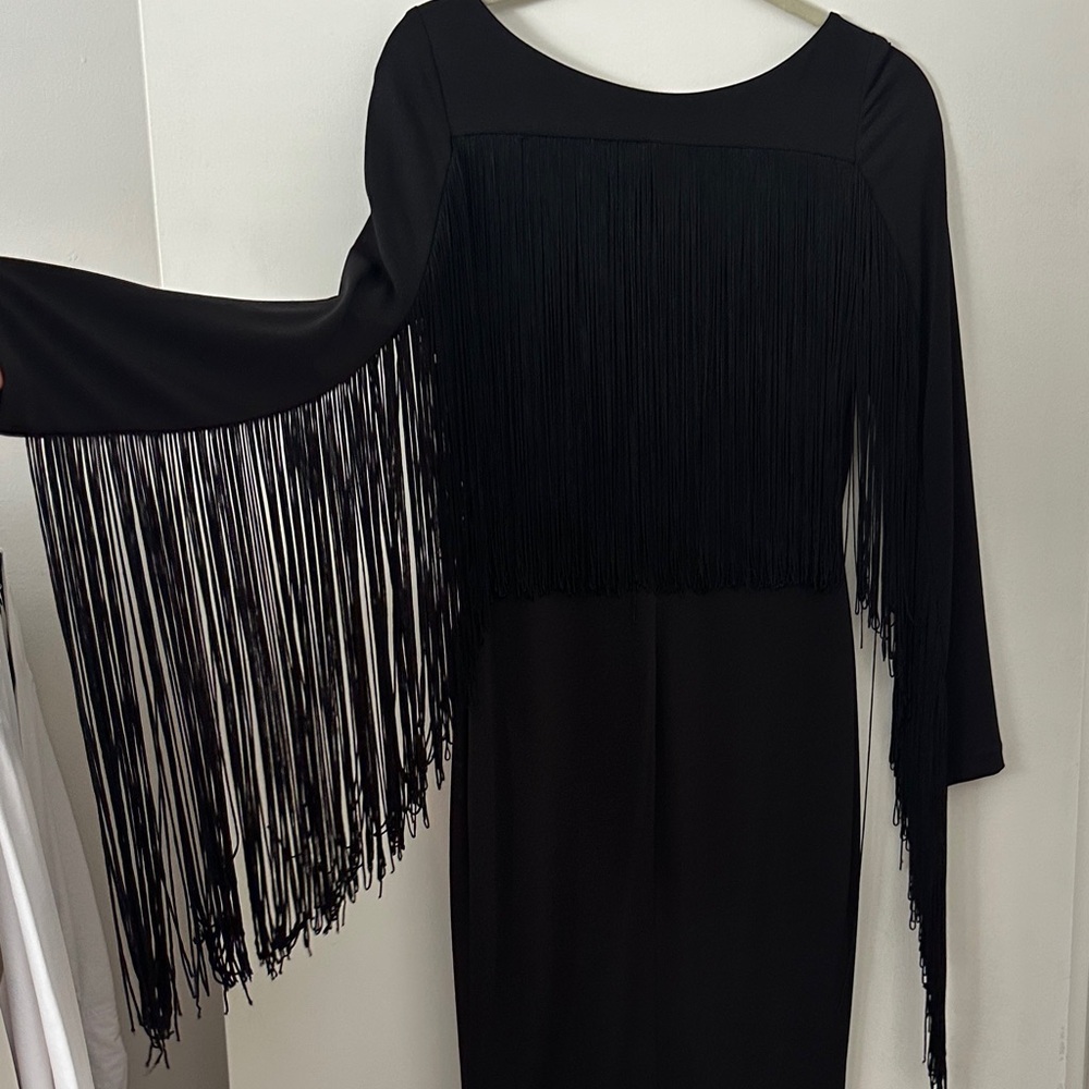 Elegant Black Fringe Dress